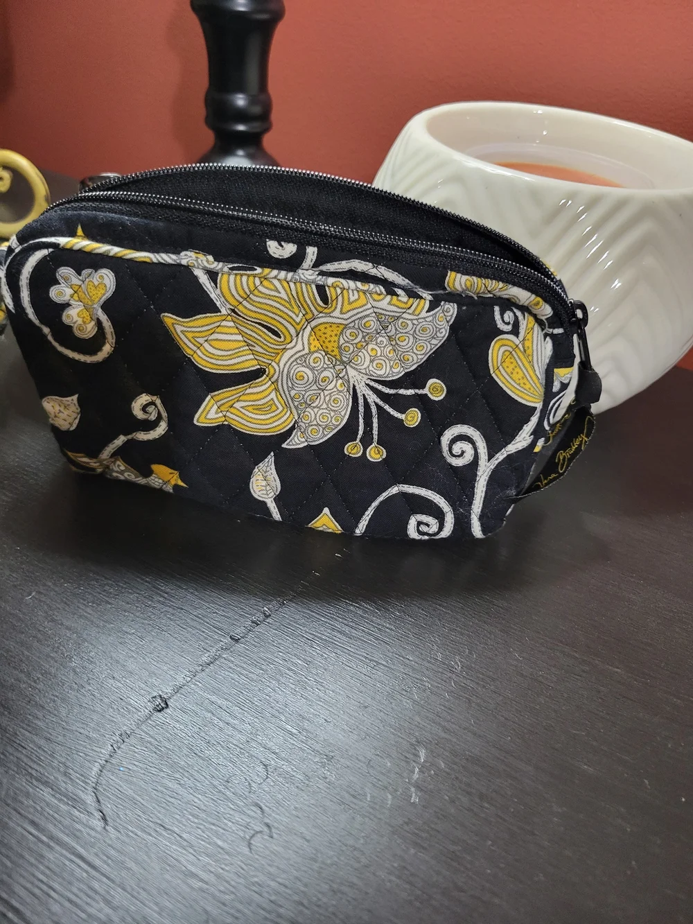 Vera Bradley Yellow Bird cosmetic, Wristlet, and Brush and pencil case trio